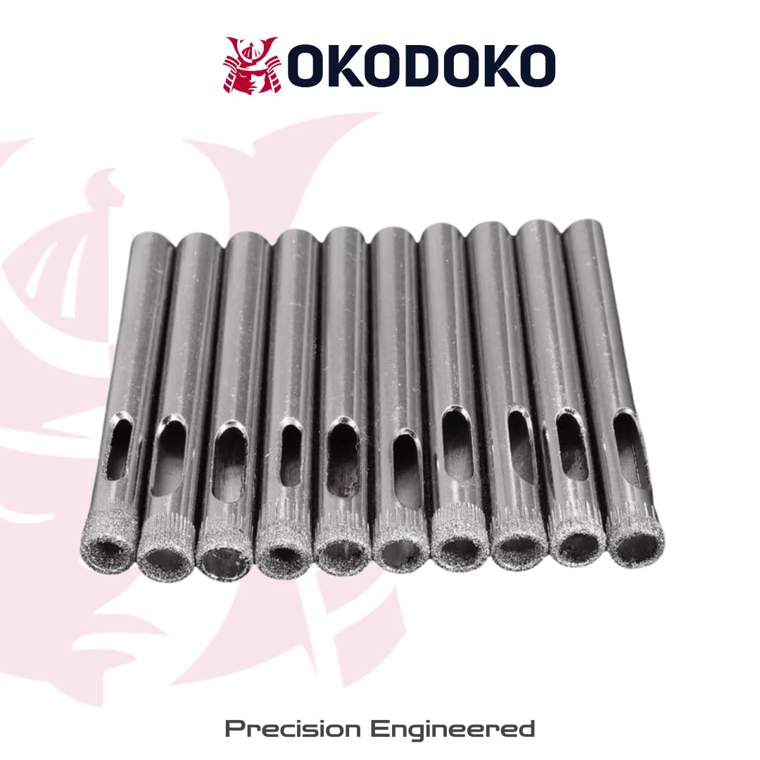 10PCS 6mm Diamond Coated Hole Saw Drill Bits for Glass Ceramic Tile Marble Rock