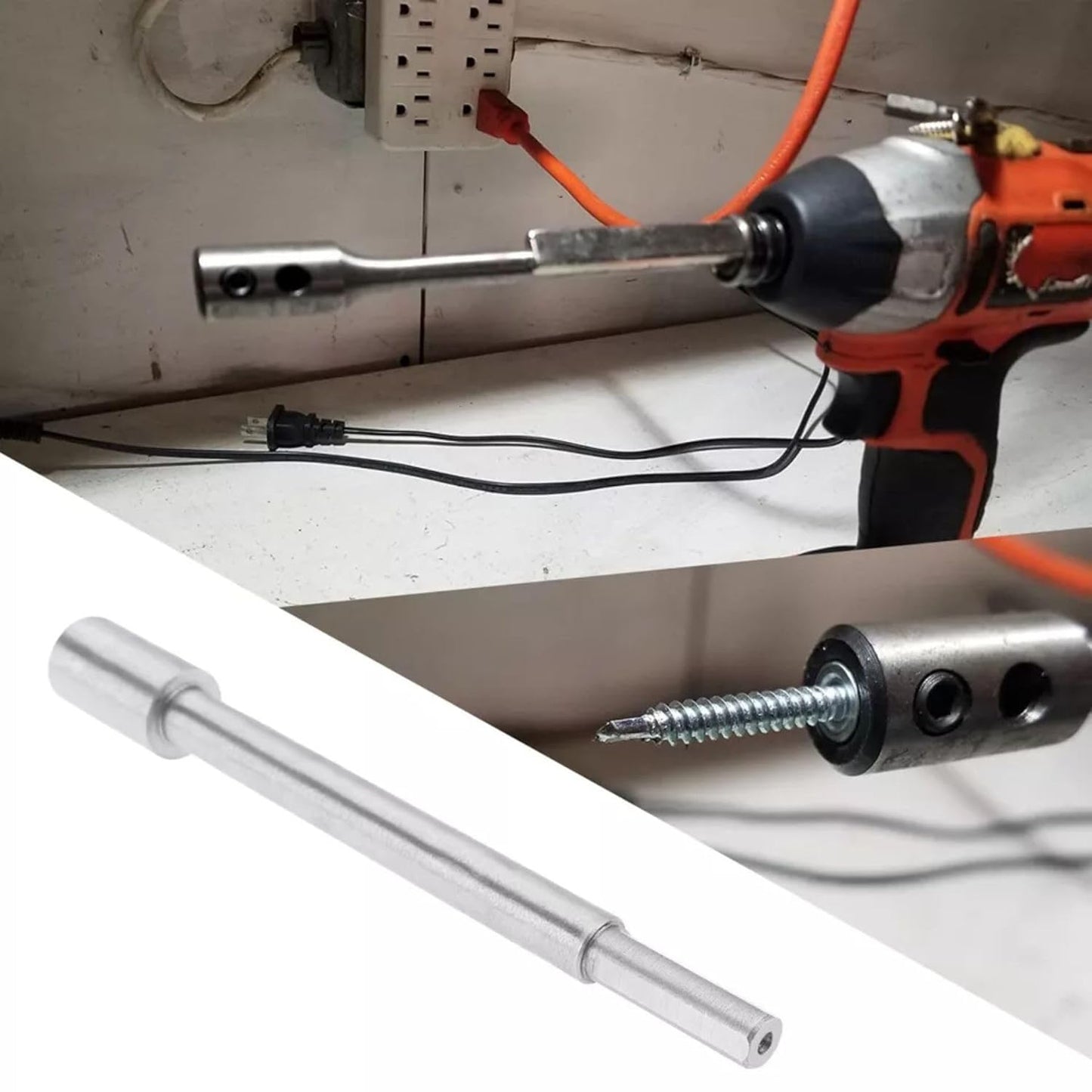 169mm Long Drill Bit Extension Bar for Forstner High Carbon Steel 3/8" Inch Shank Diameter & Allen Key Tool