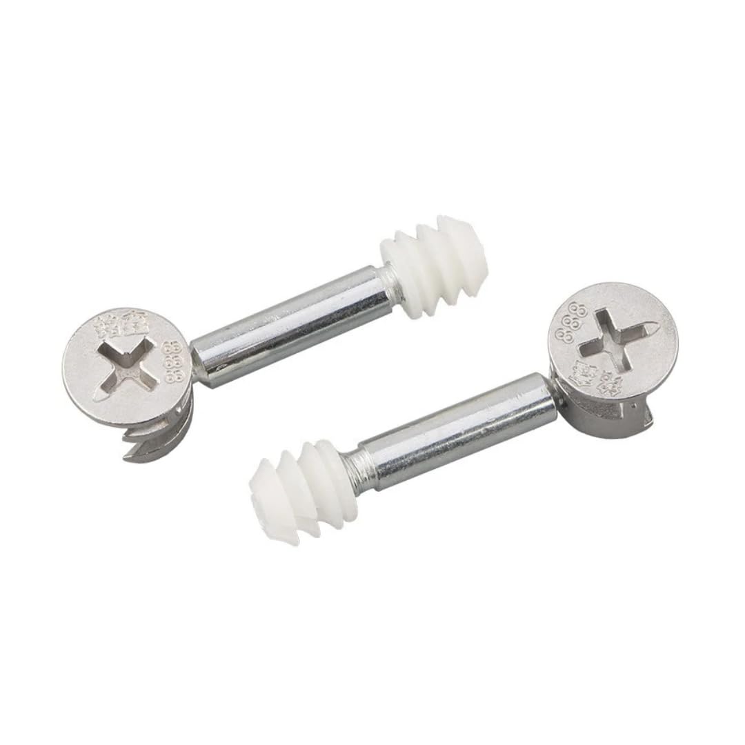 20 Sets Flat Pack Furniture Connector Cam Bolt Nut Dowel Fixing Screws - Locking Fittings & 35mm Connecting Rod Bolts for Cabinet Wardrobe & Drawer Assembly