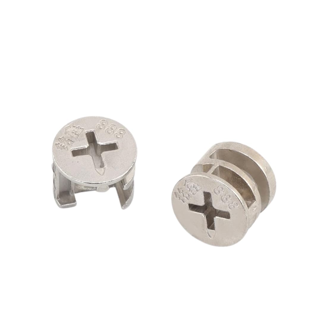 20 Sets Flat Pack Furniture Connector Cam Bolt Nut Dowel Fixing Screws - Locking Fittings & 35mm Connecting Rod Bolts for Cabinet Wardrobe & Drawer Assembly