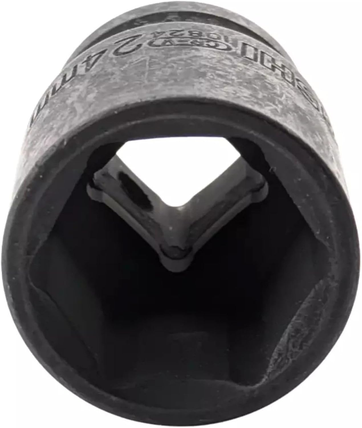 24mm 6-Point Shallow Impact Socket 1/2" Drive CR-V Steel Black Phosphate Coated Metric | 1.61" Long