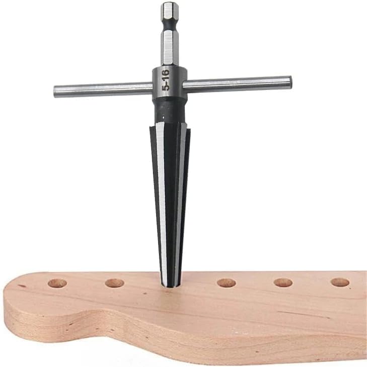 2 Pack of Handheld Tapered Reamers (3-13mm & 5-16mm) 1/4 Inch Hex Shank - T-Handle Taper Reamer Woodwork Set