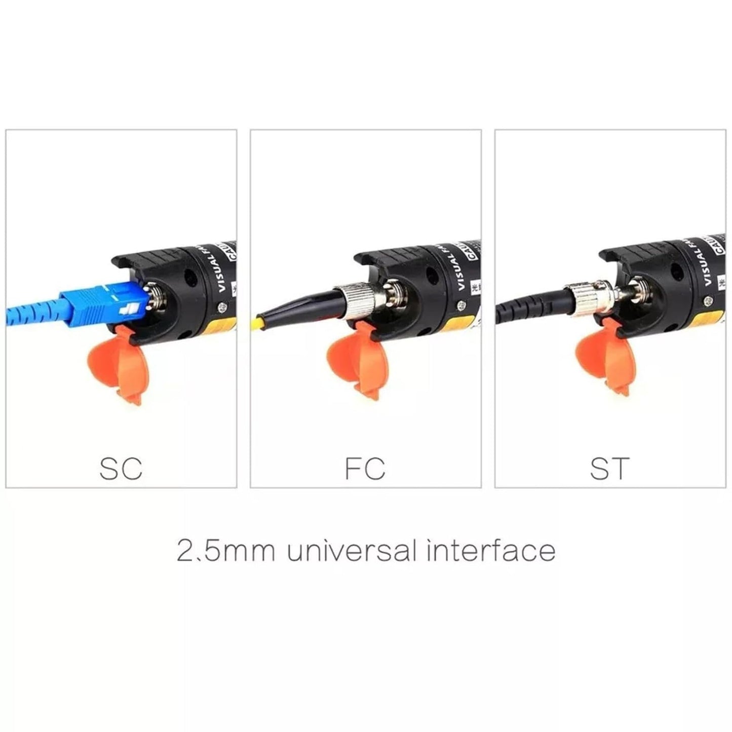 30km Fibre Optic Cable Visual Fault Locator Tester Meter with 2.5mm Universal Connector for FC/SC/ST Connections – Red Light VFL Pen, Fiber Network Cable Adapter Test Kit, Light Source Tester