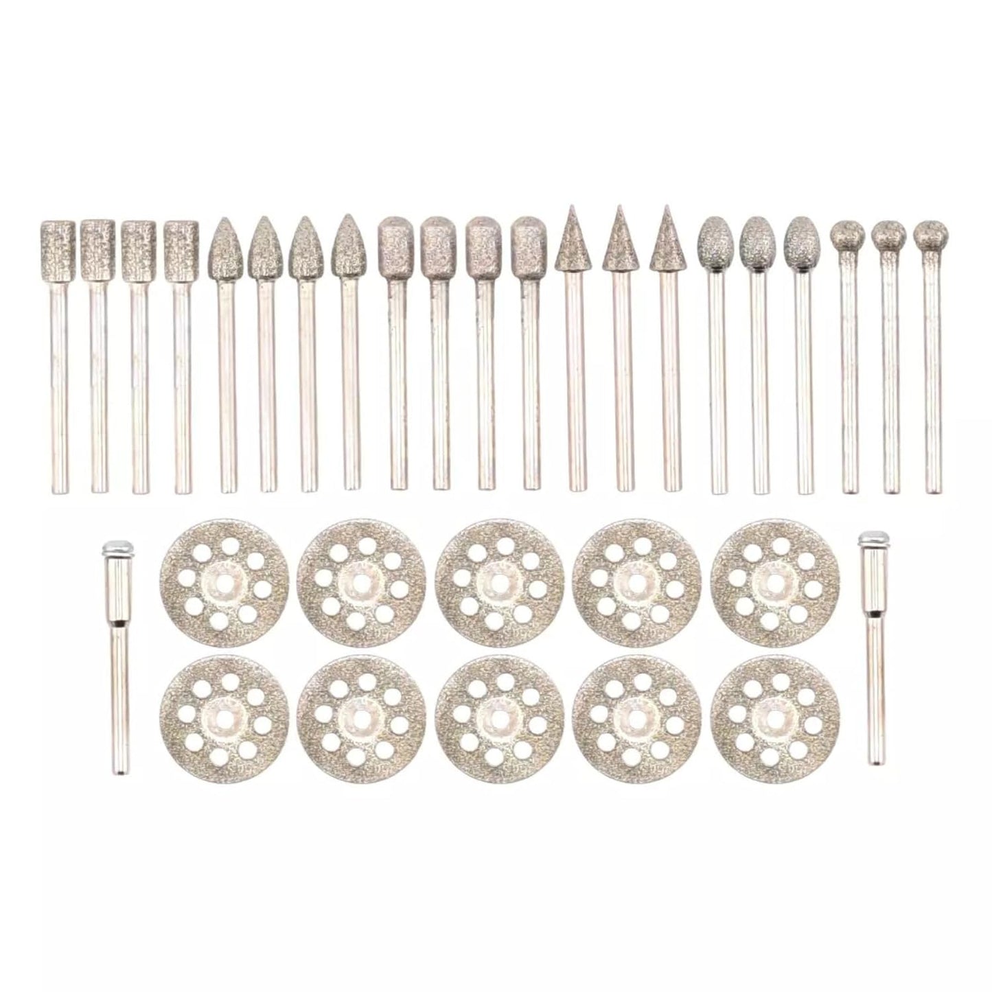 30pcs Diamond Grinding Bit Set for Dremel for Stone Glass Carving Polishing Diamond Grinding Burr Rotary Tool 3mm Shank