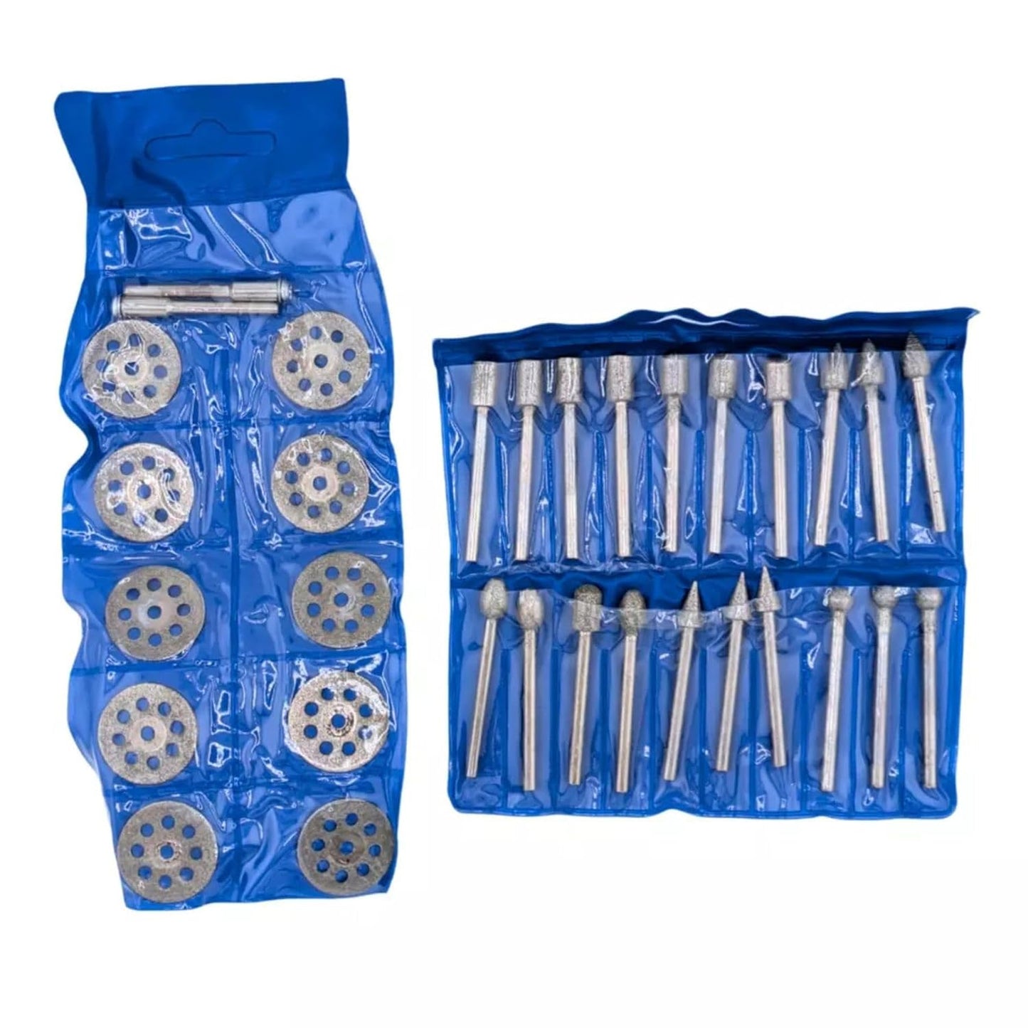 30pcs Diamond Grinding Bit Set for Dremel for Stone Glass Carving Polishing Diamond Grinding Burr Rotary Tool 3mm Shank