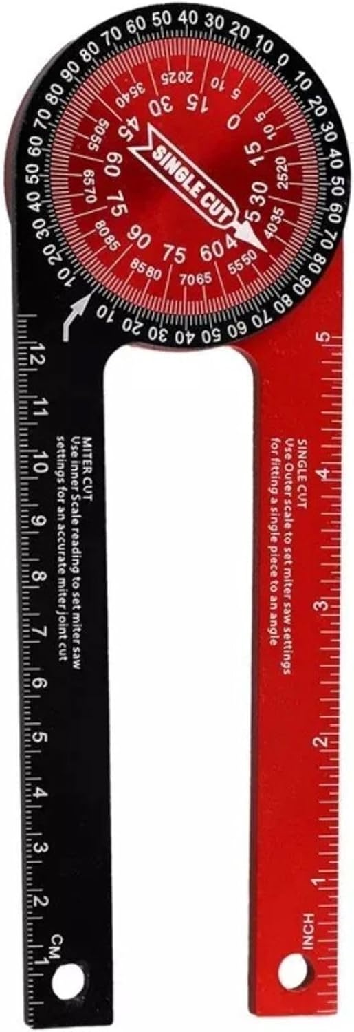 360° Mitre Saw Protractor Precision Angle Finder for Coving/Cornice/Woodwork/DIY for Inside & Outside Corners - 18.5cm Long