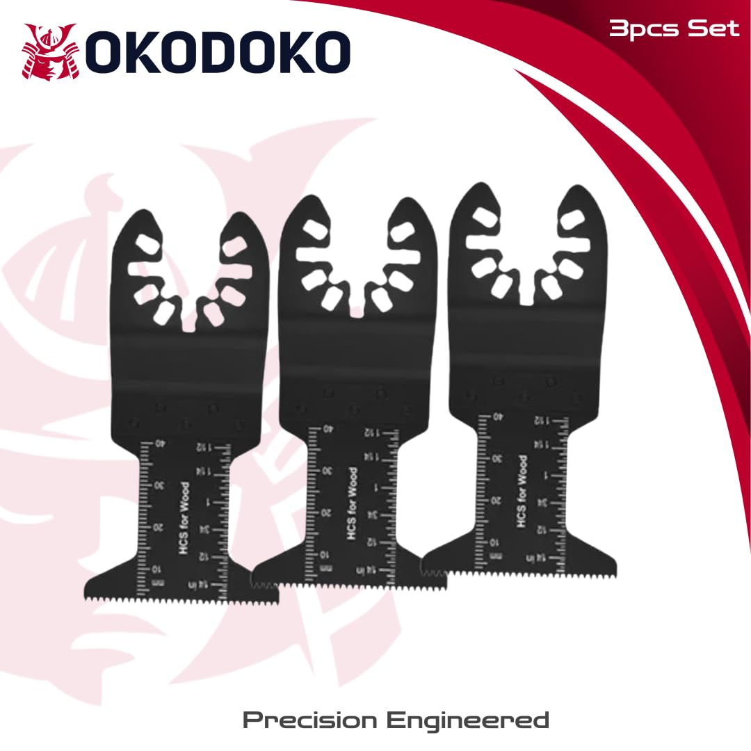 3pcs High Carbon Steel HCS Oscillating Saw Tool Blades - Multitool Quick Release Blades for Wood Drywall Plaster Plastic & PVC