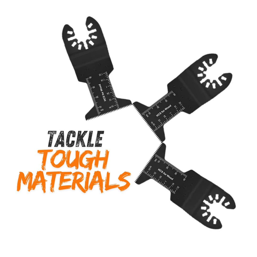 3pcs High Carbon Steel HCS Oscillating Saw Tool Blades - Multitool Quick Release Blades for Wood Drywall Plaster Plastic & PVC