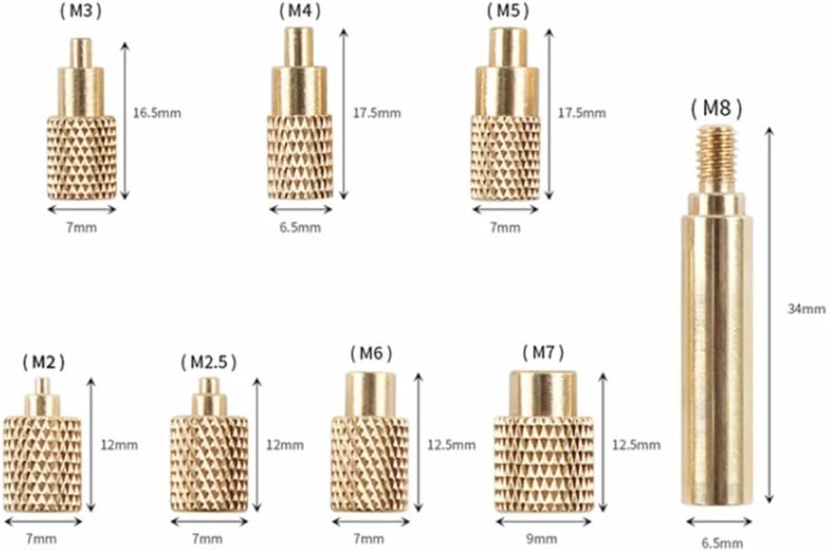 8pcs Heat Insert Tips Set for 900M T18 ST Soldering Iron Tools M2 2.5 M3 M4 M5 M6 M8
