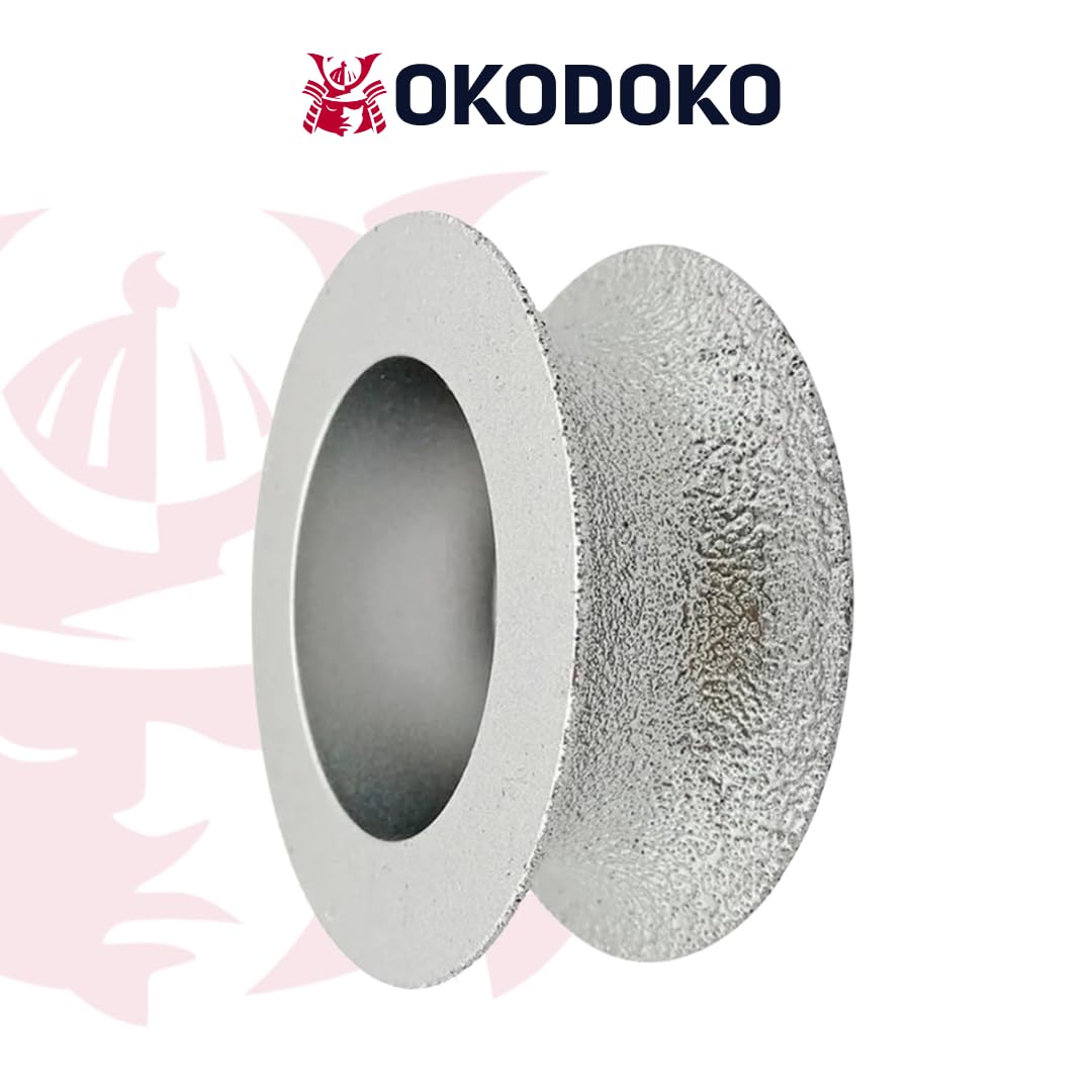 Concave Abrasive Bullnose Angle Grinder Grinding Wheel (25mm Grinding Edge) Tool Brazed for Stone, Marble, Granite, Ceramic, Quartz & Artificial Stone (74mm Wide - 20mm Hole)