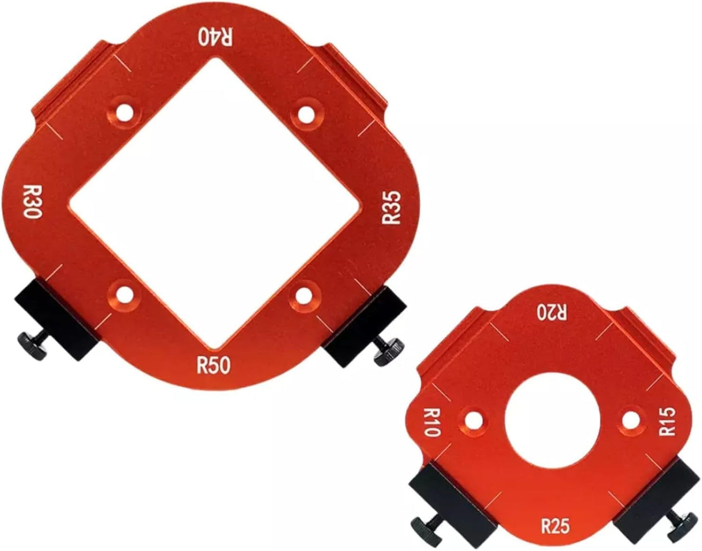 Metal Radius Router Template Corner Jig Set R10 R15 R20 R25 R30 R35 R40 R50 for Carpentry/Woodwork Wooden Board Arc Cutting Tool