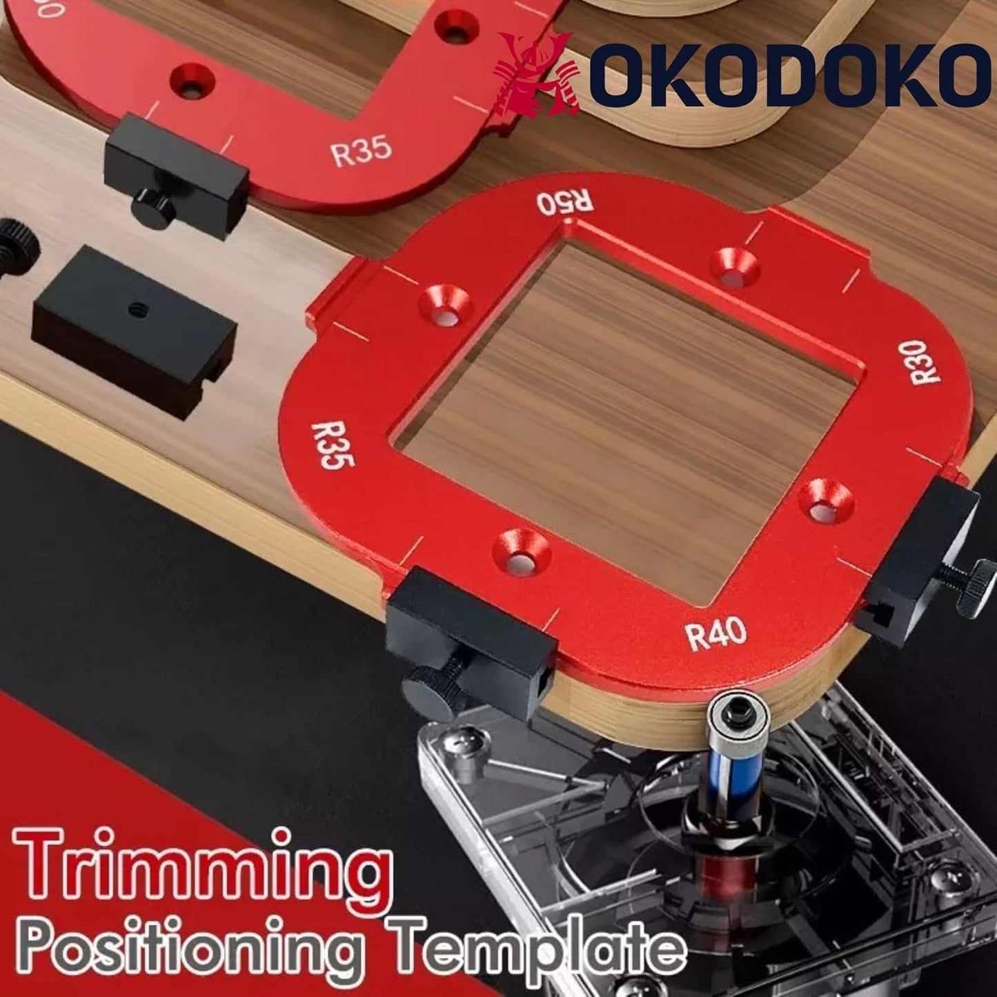 Metal Radius Router Template Corner Jig Set R10 R15 R20 R25 R30 R35 R40 R50 for Carpentry/Woodwork Wooden Board Arc Cutting Tool