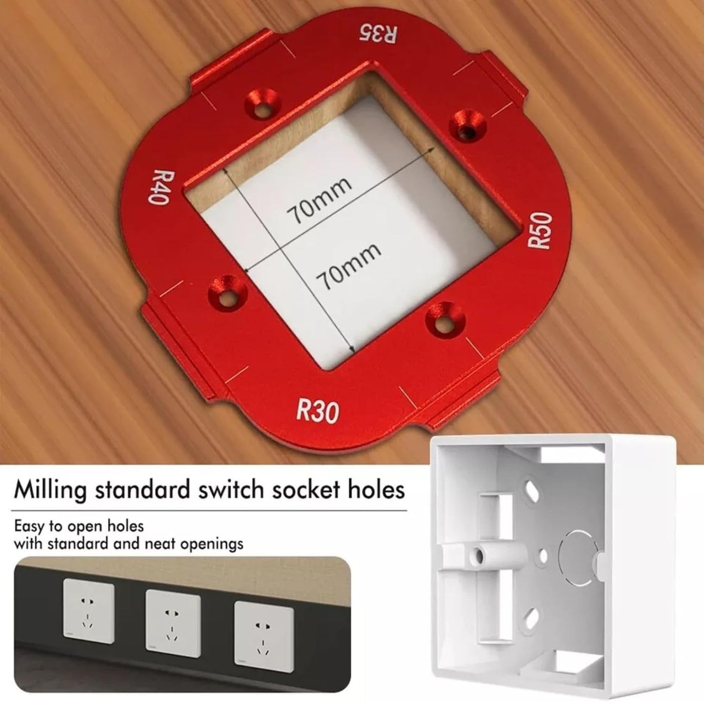 Metal Radius Router Template Corner Jig Set R10 R15 R20 R25 R30 R35 R40 R50 for Carpentry/Woodwork Wooden Board Arc Cutting Tool