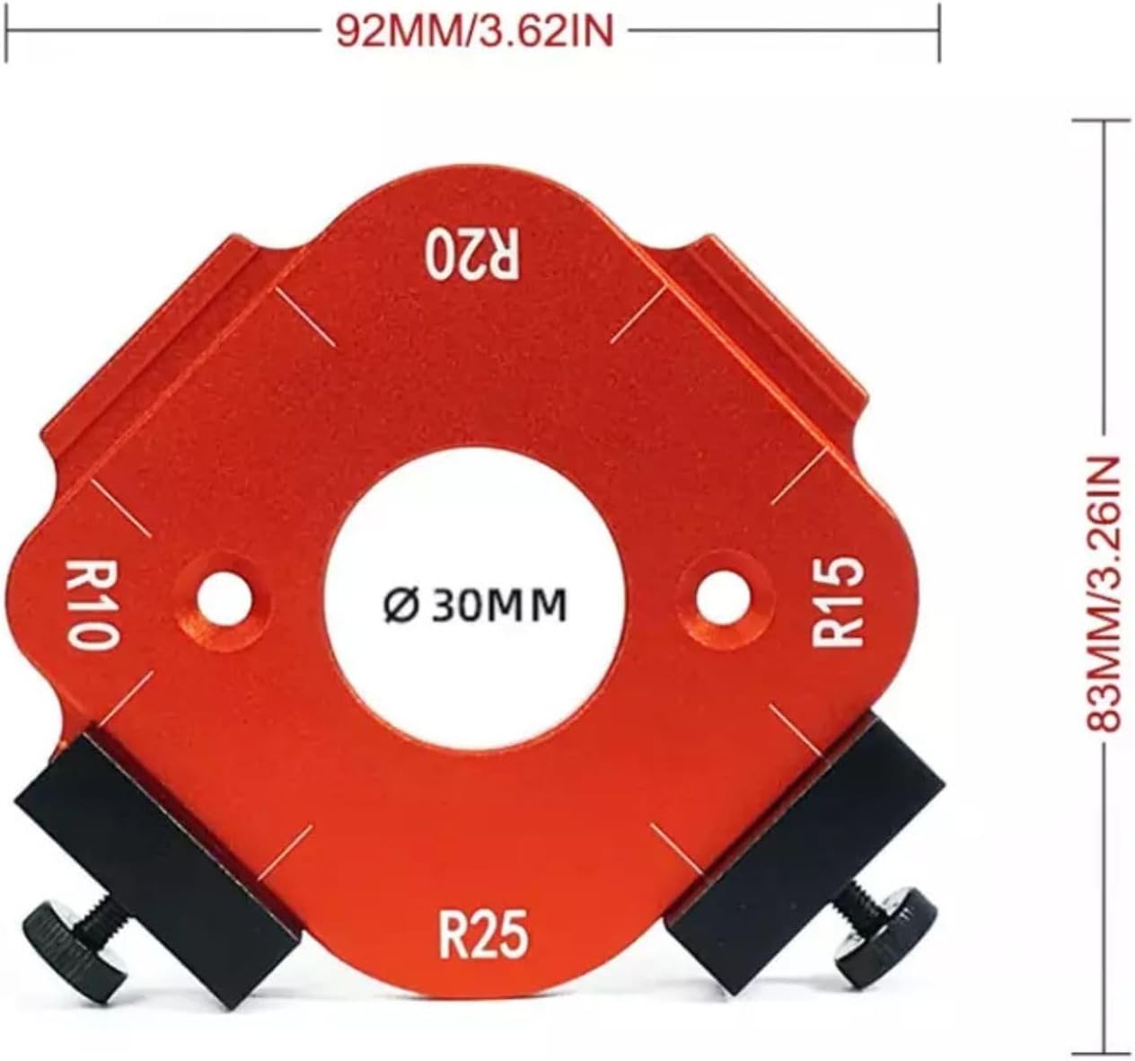 Metal Radius Router Template Corner Jig Set R10 R15 R20 R25 R30 R35 R40 R50 for Carpentry/Woodwork Wooden Board Arc Cutting Tool