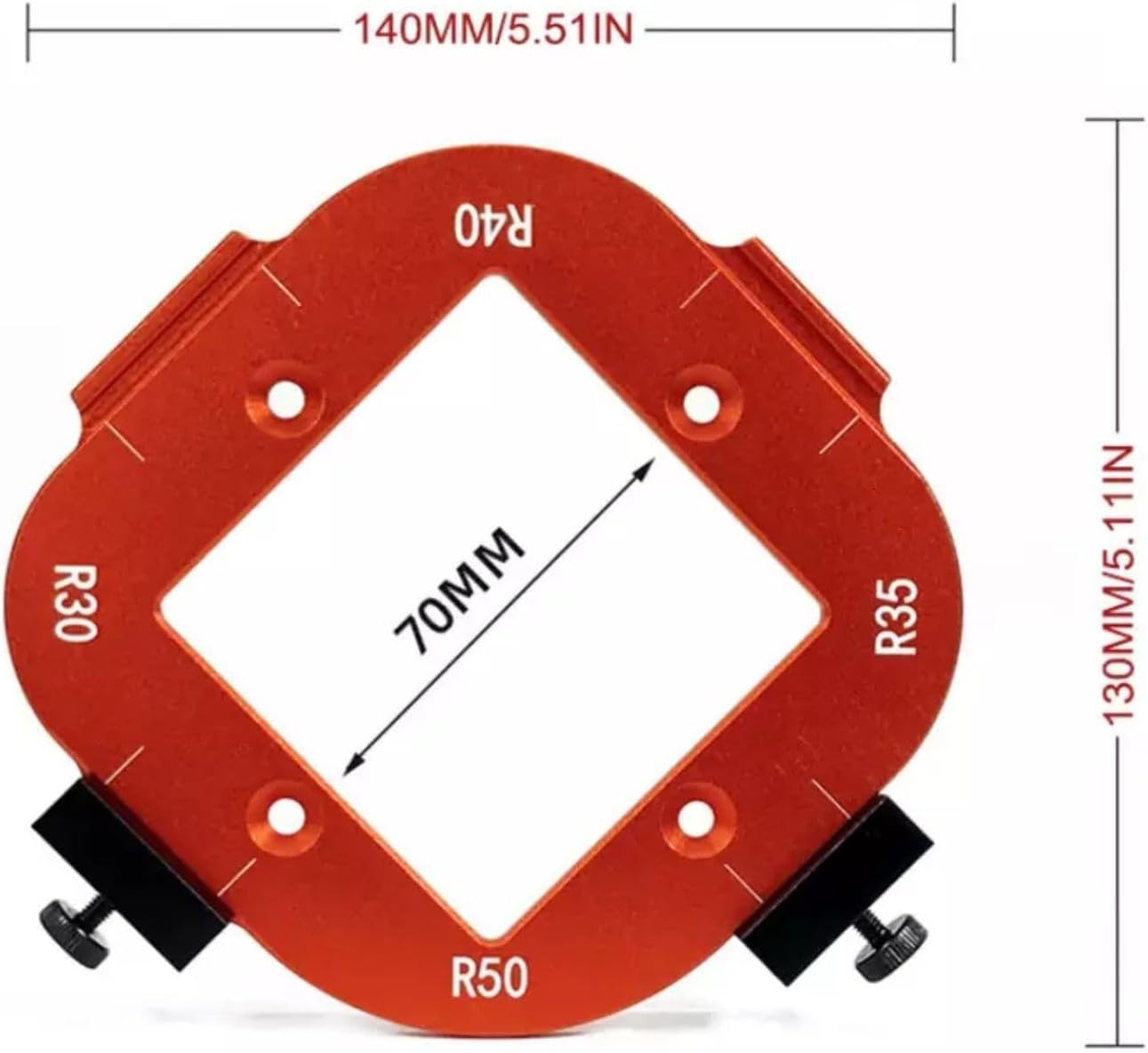Metal Radius Router Template Corner Jig Set R10 R15 R20 R25 R30 R35 R40 R50 for Carpentry/Woodwork Wooden Board Arc Cutting Tool