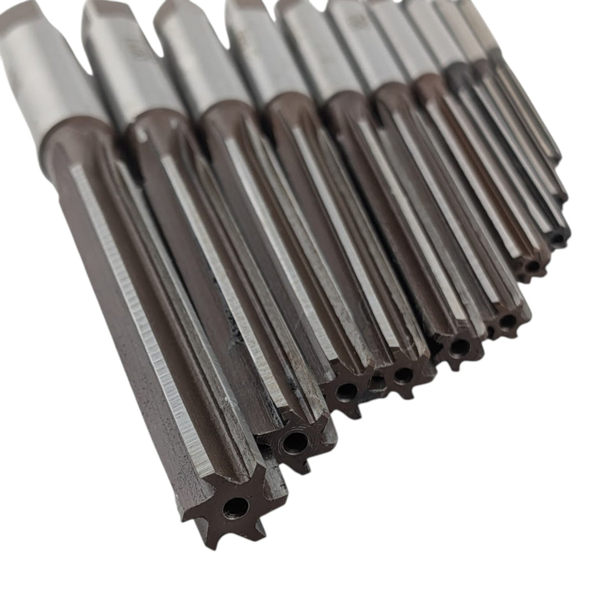 3mm to 12mm H8 hand reamer set, alloy tool steel, 6 straight flutes