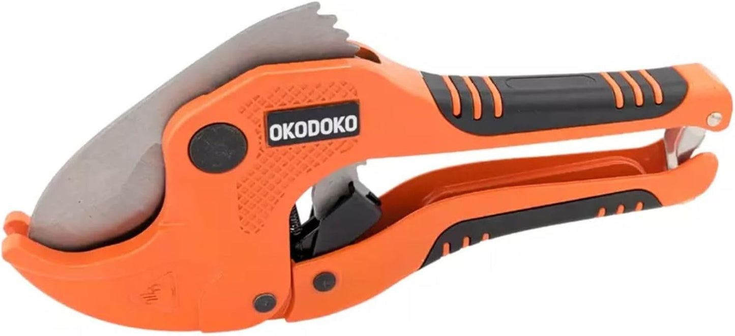 Ratcheting Pipe Cutter 42mm Max Diameter for PVC, PEX & PPR Plastic Pipe/Hoses