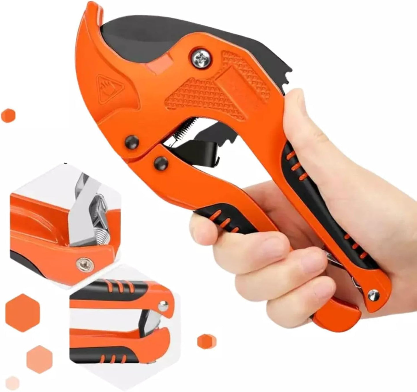 Ratcheting Pipe Cutter 42mm Max Diameter for PVC, PEX & PPR Plastic Pipe/Hoses