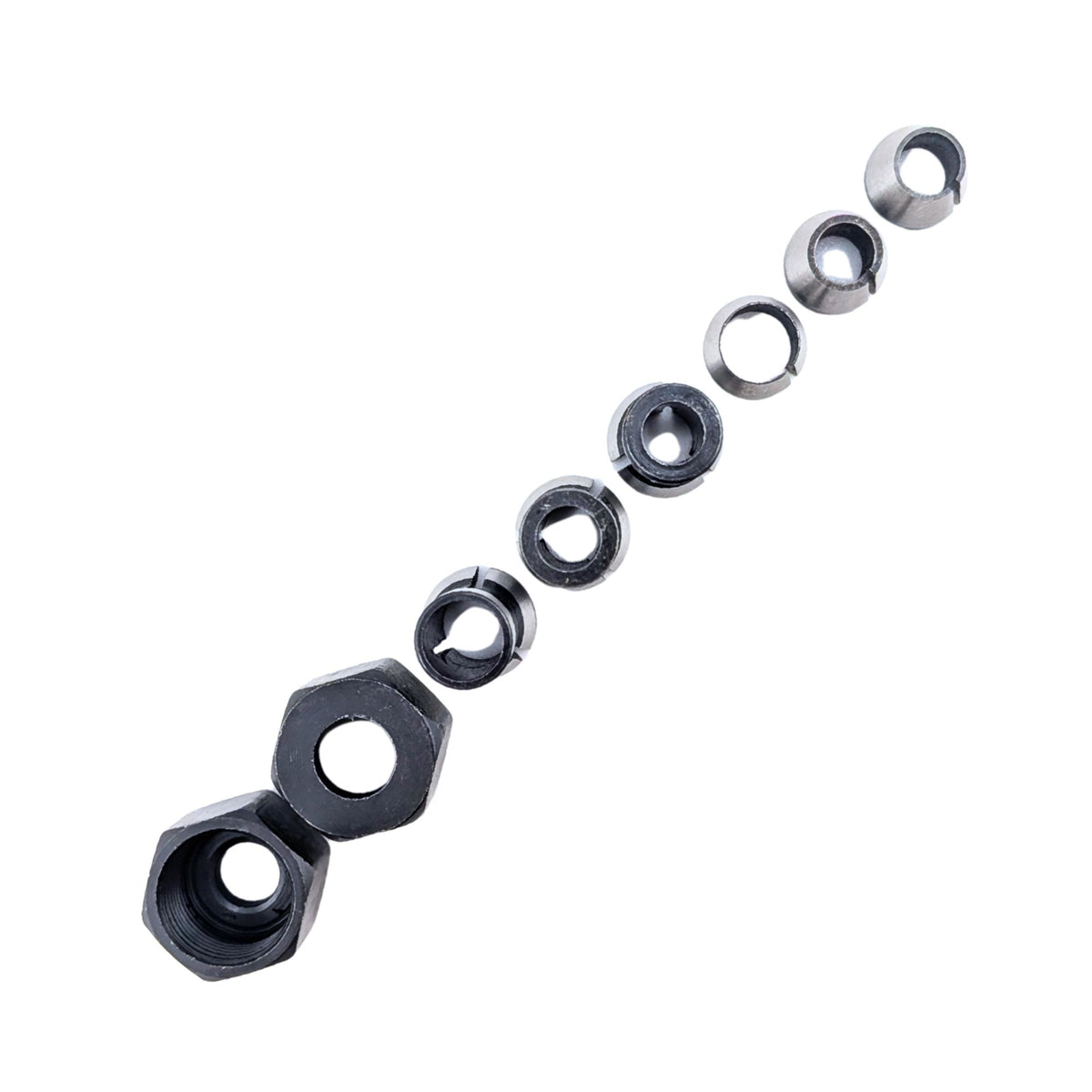 8 pack router collet chuck nuts for 6mm, 6.35mm and 8mm bits