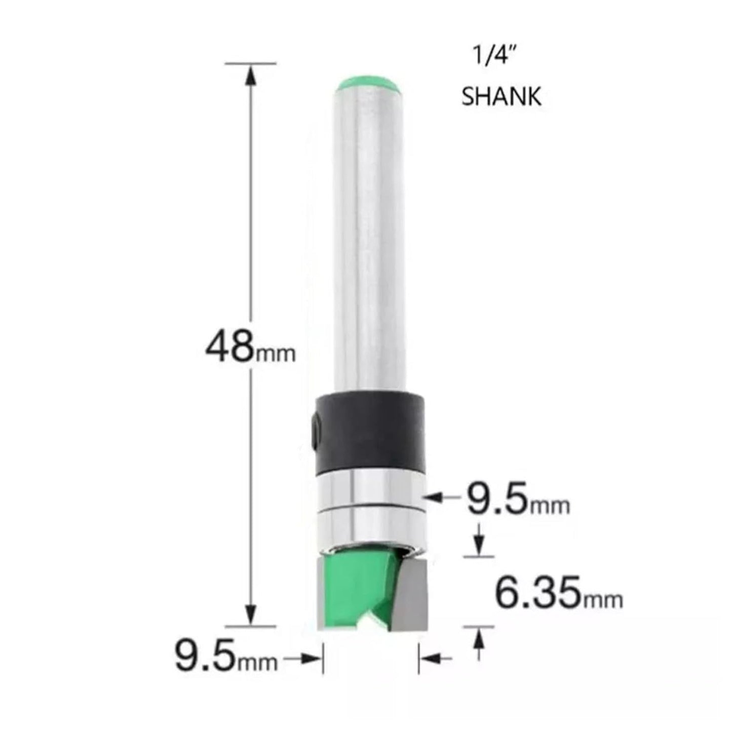 Tungsten Steel Router Cutter Bit 1/4 Inch Shank 9.5mm Cut Diameter for Cutting