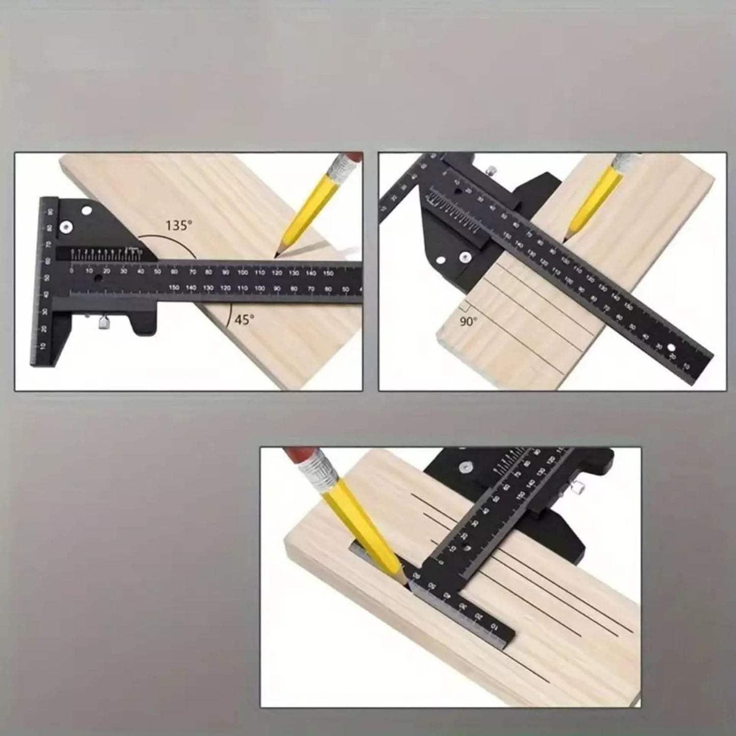 Woodworking Scriber T Square Ruler Slide Marking Measuring Gauge Scribing Carpentry Tool - Aluminium Alloy for Carpenter Layout Measuring T-Square