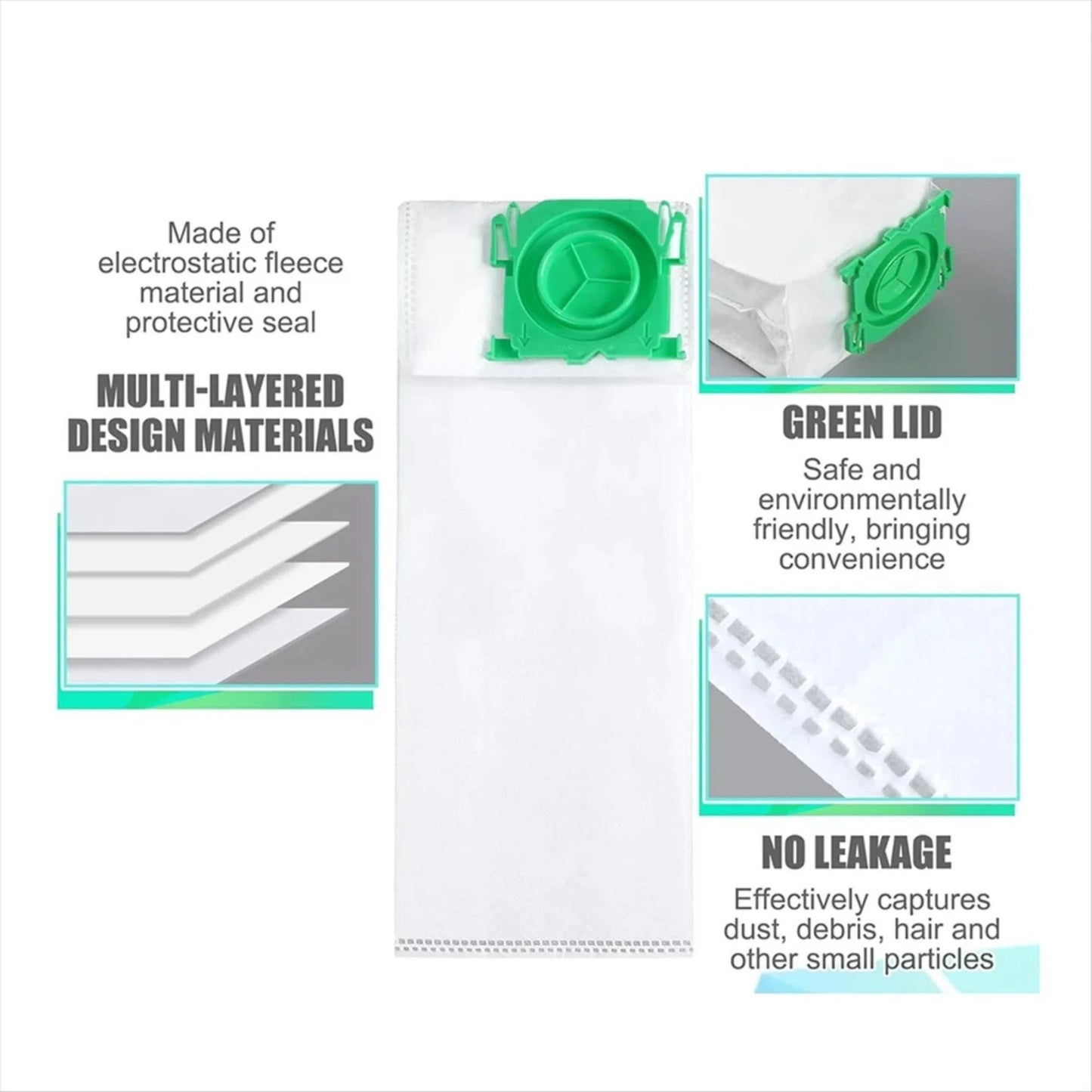 12 Pack Cylinder Vacuum Cleaner Bags for Sebo K1 K3 Series, Large Dust Capacity