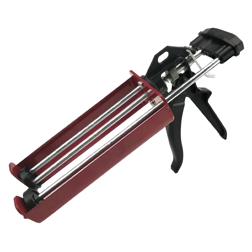 Red manual dual component epoxy cartridge caulk gun adhesive applicator