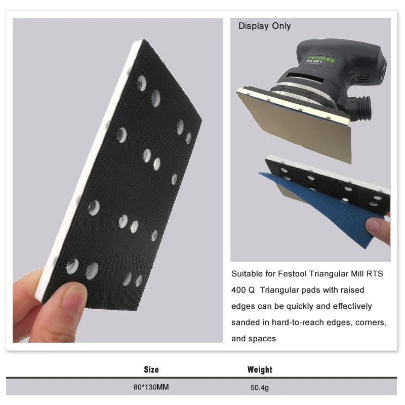 Backing pad 80 x 130mm for Festool RTS 400, RS 400 and SSH-STF sanders