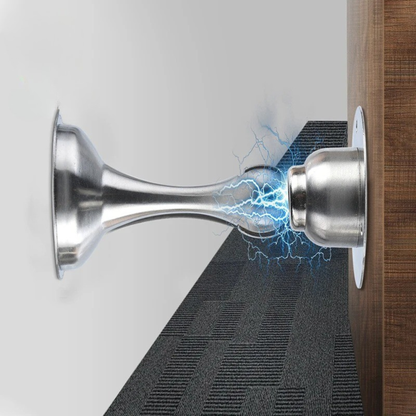 4 Pack Magnetic Door Stopper Brushed Nickel Finish, No-Drill Door Stop with Strong Adhesive