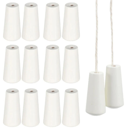 12x White Wooden Pendant Pulley Knobs for Blind Shade Cord Tassels/Light Rope