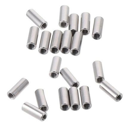 20 Pack of M8 Round Coupling Nuts - 304 Stainless Steel Connector Nut 30mm (1.17inch) Length