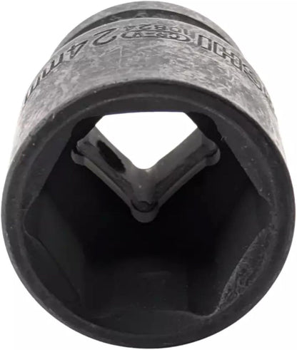 24mm 6-Point Shallow Impact Socket 1/2" Drive CR-V Steel Black Phosphate Coated Metric | 1.61" Long