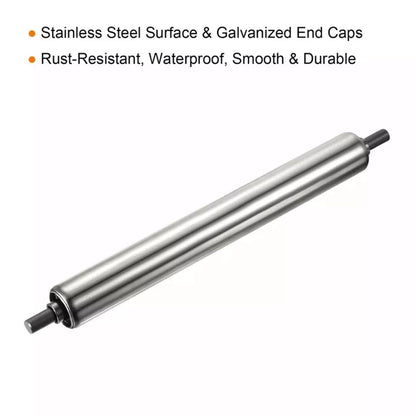 2pcs 1" x 8" Stainless Steel Gravity Conveyor Roller Transmission Galvanized End