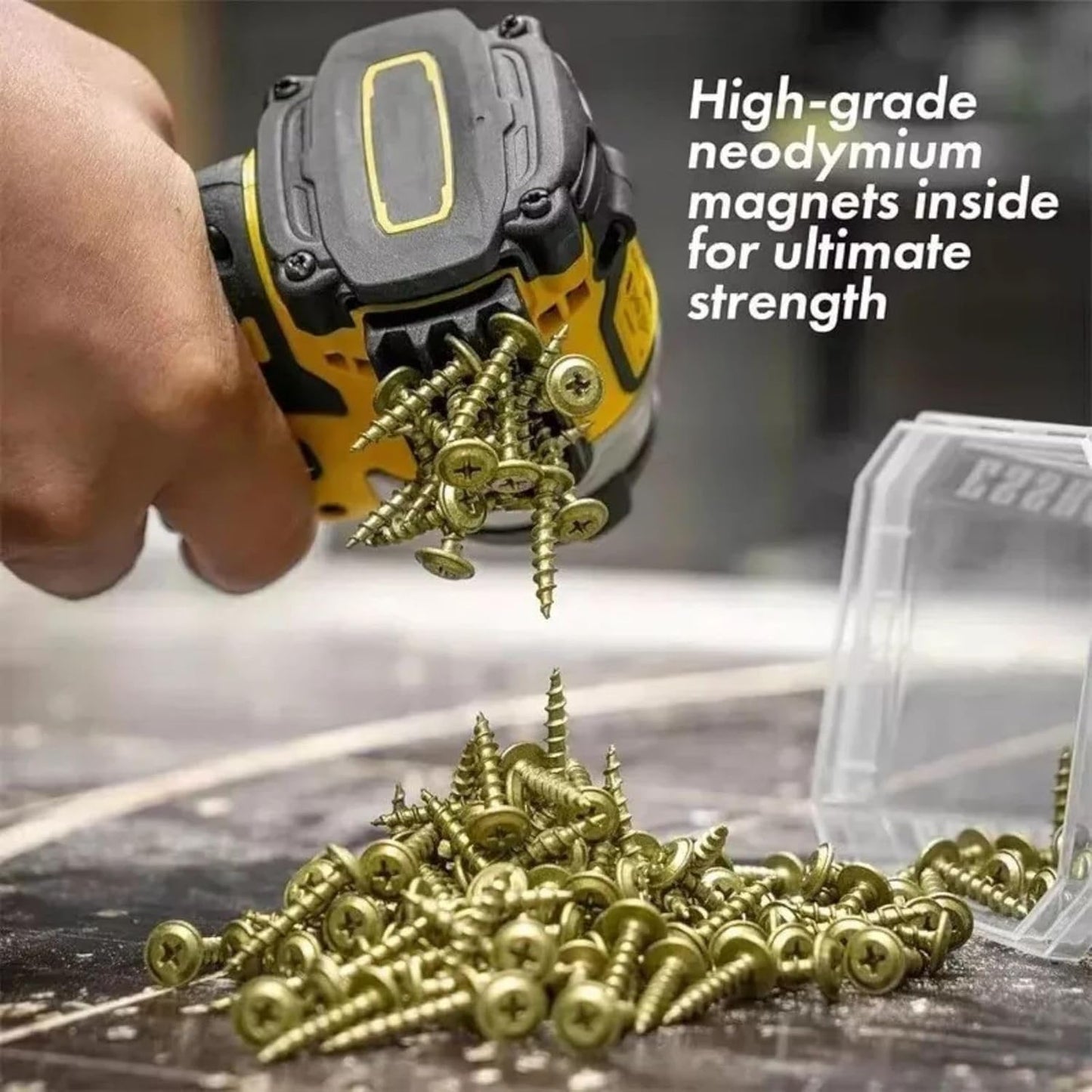 2pcs Magnetic Drill Bit Holder for Impact Drivers & Drills, High Strength Adhesive, Drill Bit Sleeve Organizer for Side of Drill, Impact & Tool for Milwaukee, Dewalt and More