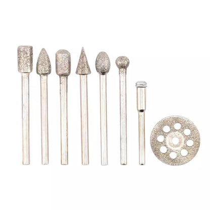 30pcs Diamond Grinding Bit Set for Dremel for Stone Glass Carving Polishing Diamond Grinding Burr Rotary Tool 3mm Shank