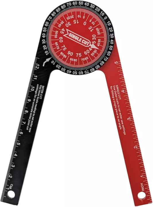 360° Mitre Saw Protractor Precision Angle Finder for Coving/Cornice/Woodwork/DIY for Inside & Outside Corners - 18.5cm Long