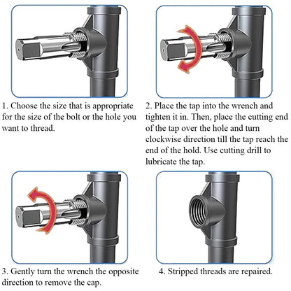 5 Piece BSP Pipe Tap Set, 1/8", 1/4", 3/8", 1/2"