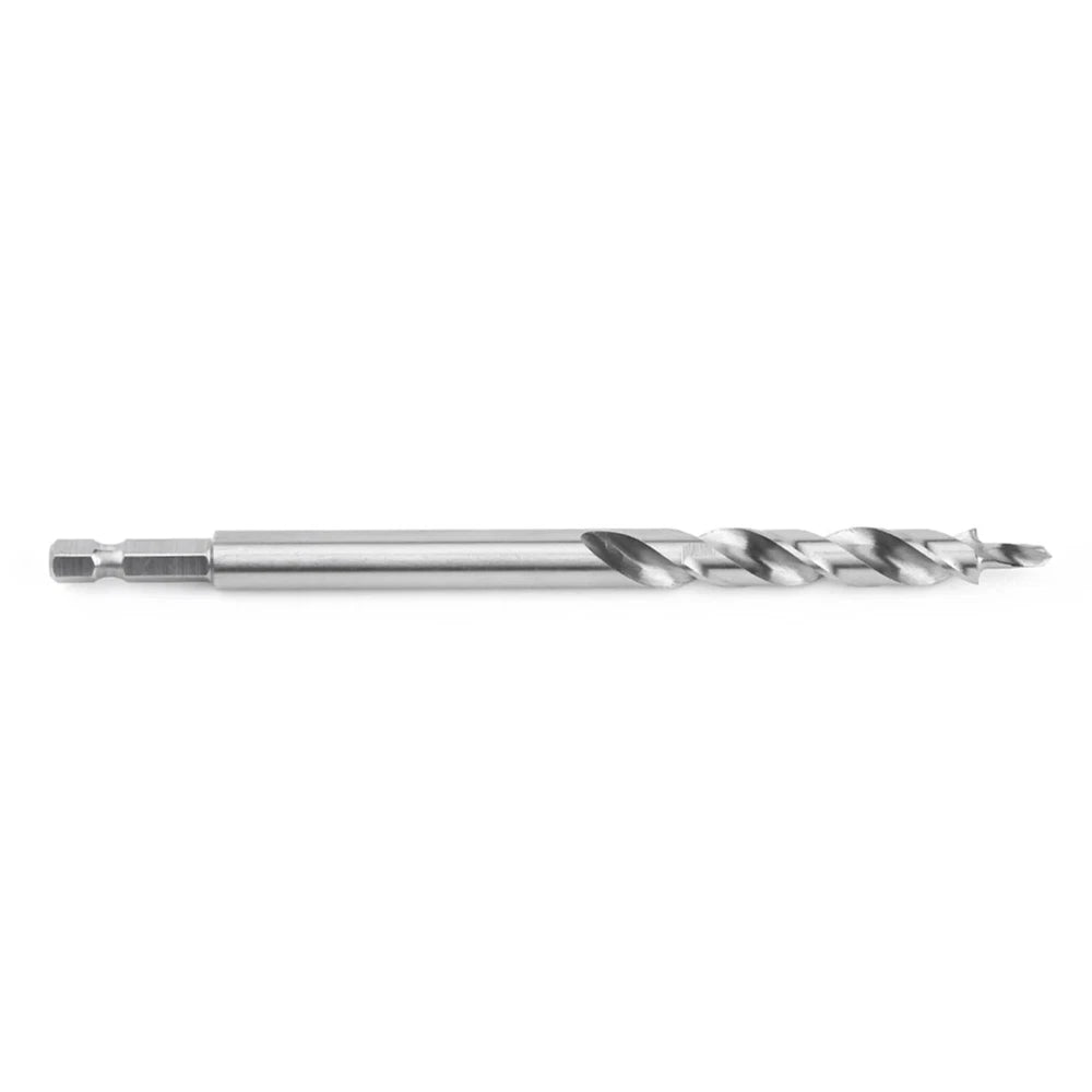 3/8" Lip and Spur Point Drill Bit with Adjustable Stop Collar and Tool for Pocket Hole Jigs 1/4" Hex