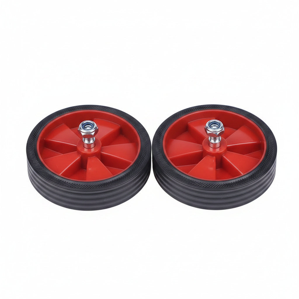 2 pack 5 inch red universal air compressor wheels with 0.5 inch hole