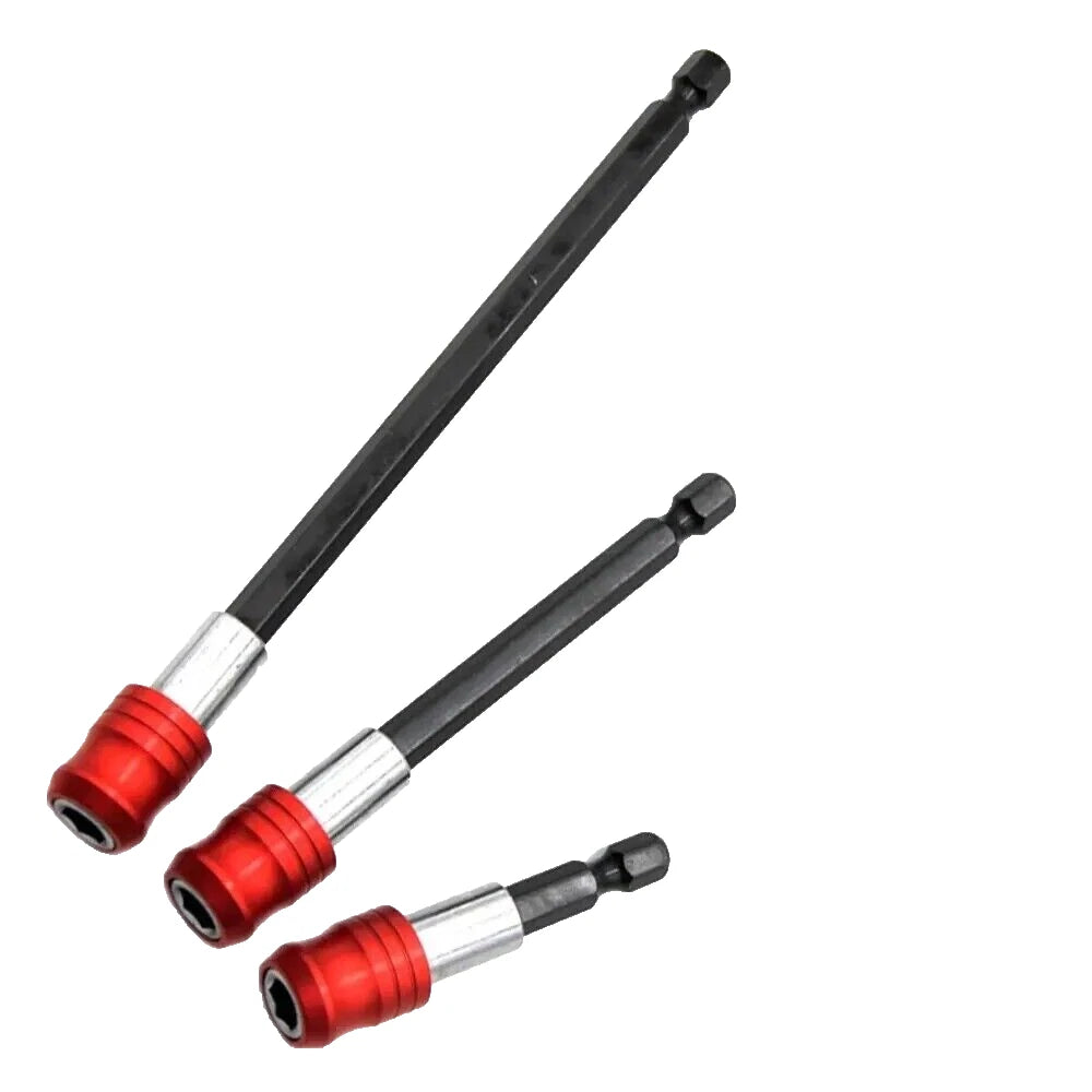 3pcs Magnetic Drill Bit Extension Set 60mm 100mm 150mm Quick Release 1/4” Hex Shank