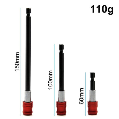 3pcs Magnetic Drill Bit Extension Set 60mm 100mm 150mm Quick Release 1/4” Hex Shank
