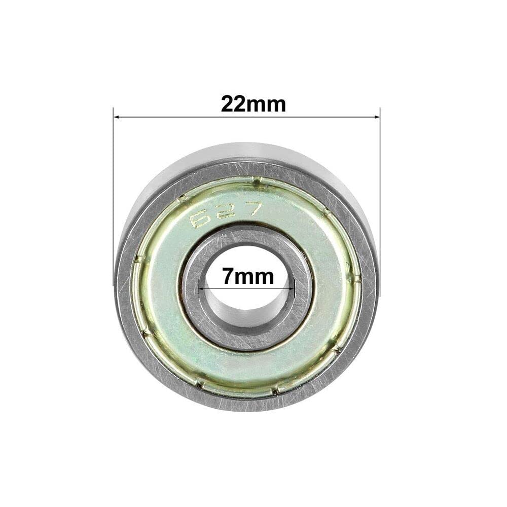 10 Pack of 627Z Deep Groove Ball Bearing Single Shield 7mm x 22mm x 7mm 60027