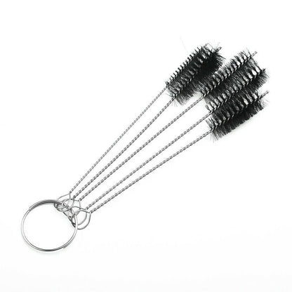 Round Pipe Tube Wire-Brush Set of 5 Brushes on Ring for Cylinder Bores Cleaning Tool Stainless Steel