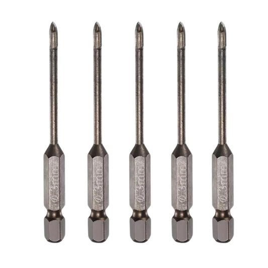5pcs Titanium-Coated Masonry Drill Bits – Concrete, Ceramic Tile Triangle Tip Drill Bits with 1/4" Hex Shank for Mirror, Tile, Brick and Concrete Block (3mm Diameter)