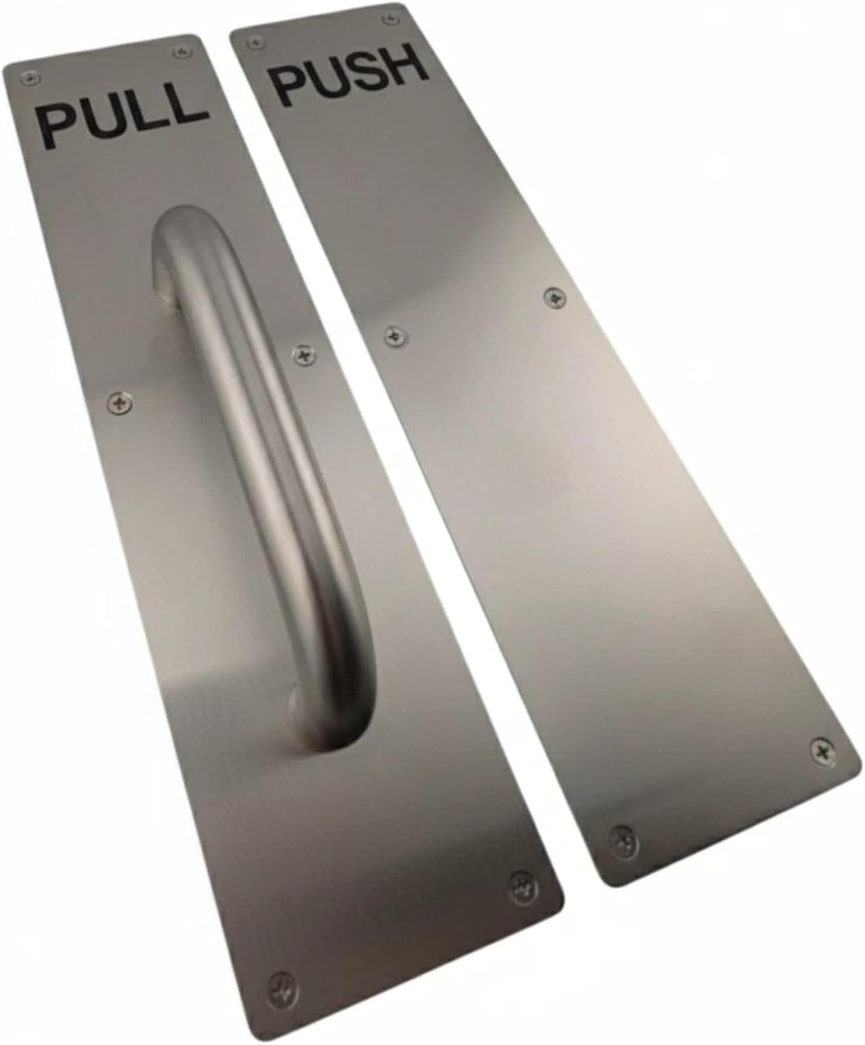 Heavy Duty Stainless Steel Pull Handle, Push Plate & Screws for Work Office Door