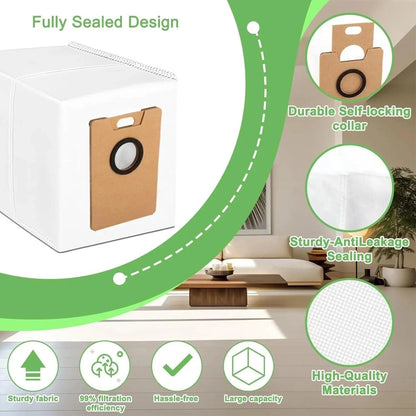 High-Capacity Replacement Dust Bags for Tapo RV30 RV20 Max Plus Robot Vacuums – Durable Non-Woven Design for Superior Debris Collection and a Cleaner Home