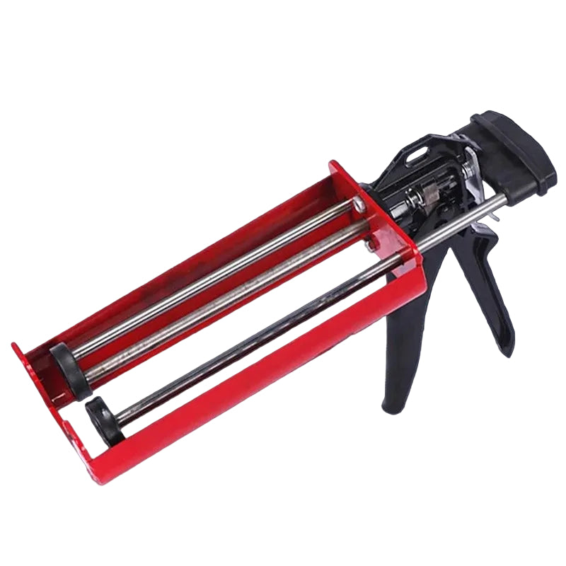Red manual dual component epoxy cartridge caulk gun adhesive applicator