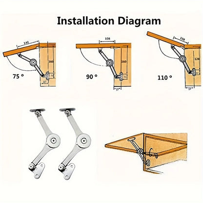 4 pack lift up strut lid flap stay support hinges for cupboards and cabinets