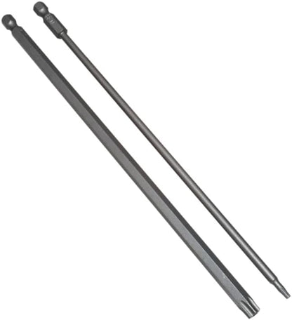 8 Pack of 200mm 7.9" Magnetic Long Reach Security Torx Bit Set (T8, T10, T15, T20, T25, T27, T30, T40) 1/4" Hex Shank - Star Screw Driver Drill Bits