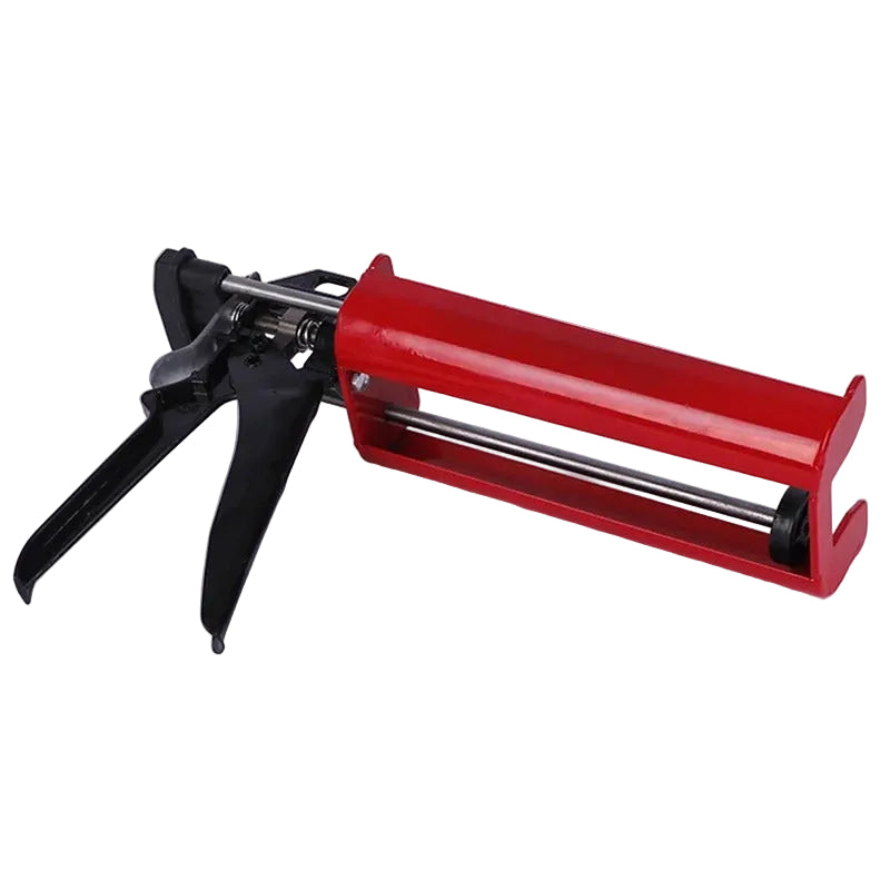 Red manual dual component epoxy cartridge caulk gun adhesive applicator